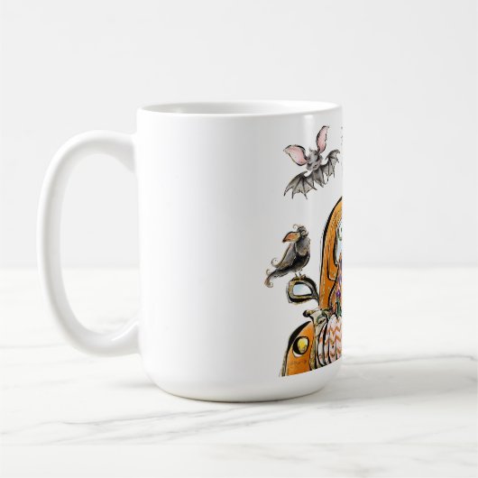 Mug Chute Citrouille Patuck avec chauve-souris épouvan (Gauche)