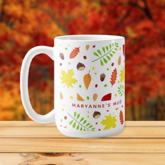 Mug Chute colorée laisse nom personnalisé