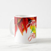 Mug Chute de l'automne de l'érable typographie feuille (Devant gauche)