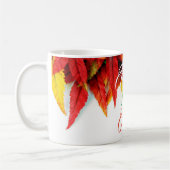 Mug Chute de l'automne de l'érable typographie feuille (Gauche)
