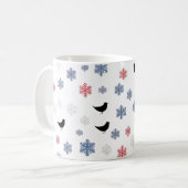 Mug Chute de neige scandinave - Rouge minimal, blanc (Devant gauche)