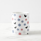 Mug Chute de neige scandinave - Rouge minimal, blanc (Centre)