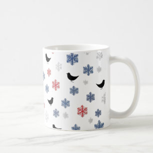 Mug Chute de neige scandinave - Rouge minimal, blanc
