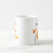 Mug Chute en amour Bonjour Automne Aquarelle Feuilles (Centre)