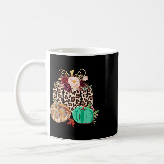 Mug Chute Leopard Cheetah Citrouille Rustique Hallowee (Gauche)