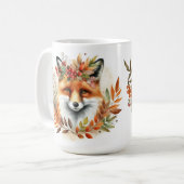 Mug Chute personnalisée Thème mignon Fleur Renard Anni (Devant gauche)