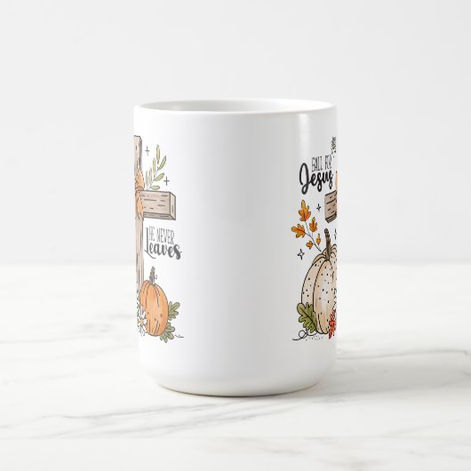 Mug Chute pour Jésus Croix chrétienne d'automne (Centre)