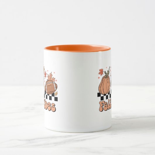 Mug Chute Vibes Mug, Saison Citrouille, Retro Fall Doo (Centre)