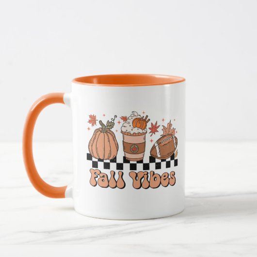 Mug Chute Vibes Mug, Saison Citrouille, Retro Fall Doo (Gauche)