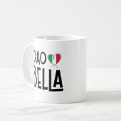 Mug Ciao Bella - Coeur du drapeau italien mignon (Devant gauche)