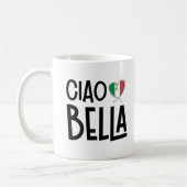 Mug Ciao Bella - Coeur du drapeau italien mignon (Gauche)