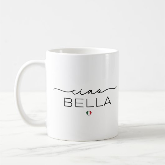Mug Ciao Bella - Typographie au coeur italien (Gauche)