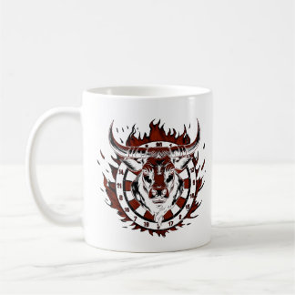 Mug Cible de fléchettes Feu Taureau Taureau Design spé
