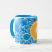 Mug Ciel bleu avec nuages et pêche (Devant gauche)