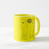 Mug Ciel de flammes de liberté jaune (Devant droit)