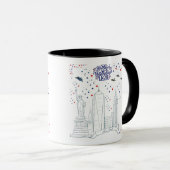 Mug Ciel de flammes de liberté noir et blanc (Devant droit)