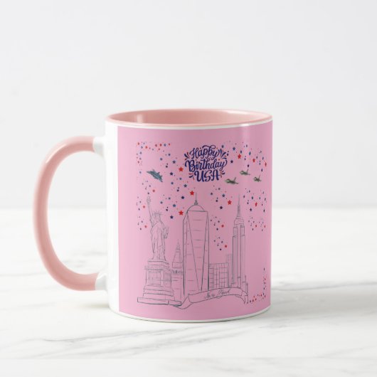 Mug Ciel de flammes de liberté rose (Gauche)