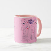 Mug Ciel de flammes de liberté rose (Devant droit)