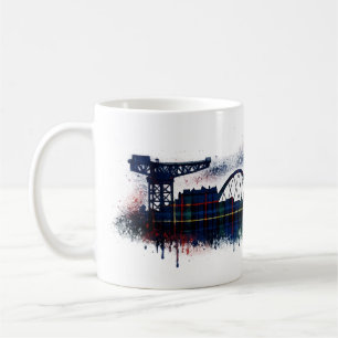 Mug Ciel de Glasgow Écosse Tartan Silhouette