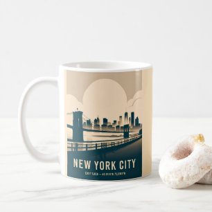 Mug Ciel de Manhattan de New York vintage minimaliste