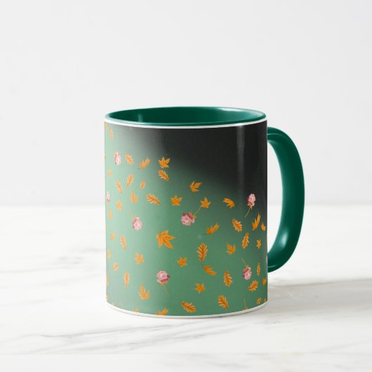 Mug Ciel de minuit roses & feuilles d'automne (Devant droit)