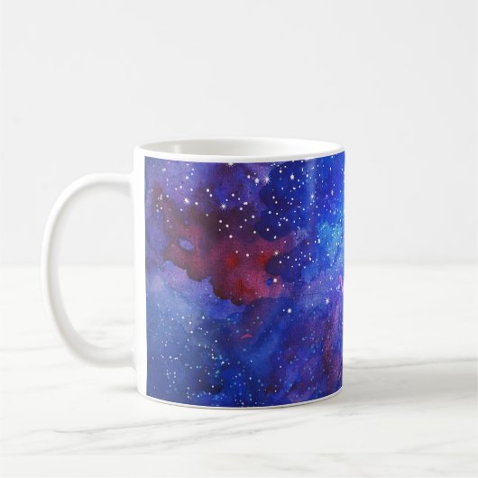 Mug Ciel de nuit de l'aquarelle de Galaxy. (Gauche)