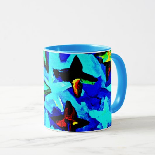 Mug Ciel de nuit étoilé bleu. Commandez dès maintenant (Devant droit)