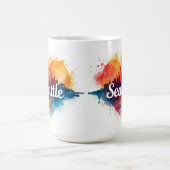Mug Ciel de Seattle à l'aquarelle (Centre)