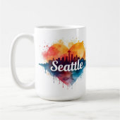 Mug Ciel de Seattle à l'aquarelle (Gauche)