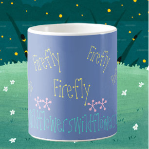 Mug Ciel du soir violet fleur sauvage et luciole