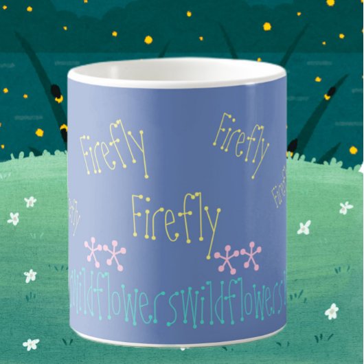 Mug Ciel du soir violet fleur sauvage et luciole