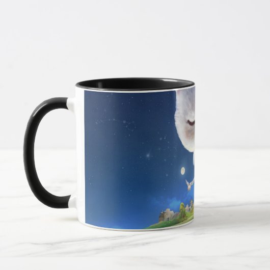Mug Ciel nocturne avec chat (Gauche)