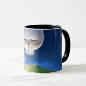 Mug Ciel nocturne avec chat (Devant droit)