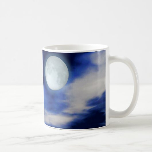 Mug Ciel nocturne avec lune et nuages (Droite)