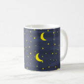 Mug Ciel nocturne bleu foncé - Étoiles et lune sans co (Devant droit)