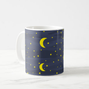 Mug Ciel nocturne bleu foncé - Étoiles et lune sans co