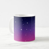 Mug Ciel nocturne étoilé violet foncé (Devant gauche)