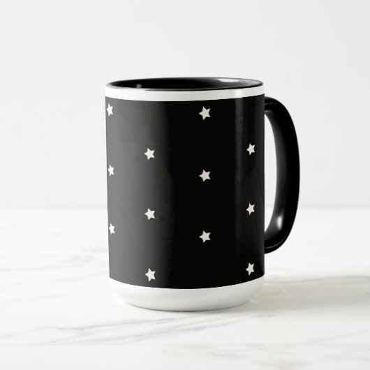 Mug Ciel nocturne, étoiles blanches à minuit, (Devant droit)