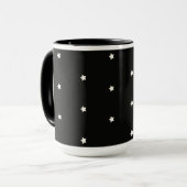 Mug Ciel nocturne, étoiles blanches à minuit, (Devant gauche)