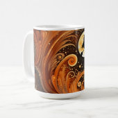 Mug Ciel orange avec lune et sorcière dans la chambre (Devant gauche)