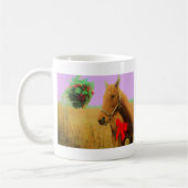 Mug Ciel rose rétro Cheval de Noël (Gauche)