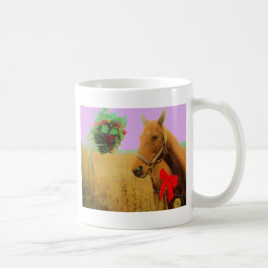 Mug Ciel rose rétro Cheval de Noël (Droite)