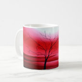 Mug Ciel rouge arbre Abstrait (Devant gauche)