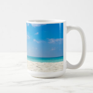 Mug Ciel tropical de sable de mer de plage et jour