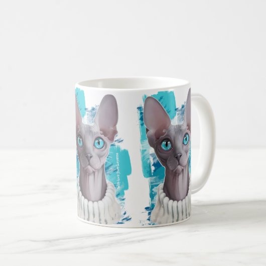 Mug Cieux dans les yeux (chat de Sphynx) (Devant droit)