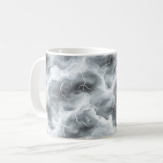 Mug Cieux gris orageux éclair (Devant gauche)