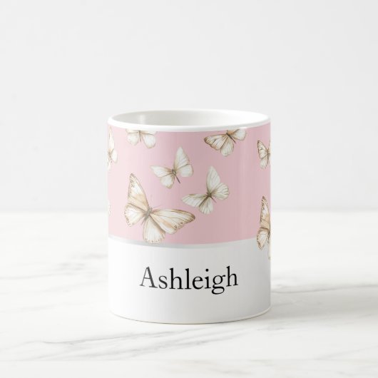Mug Cieux Rose Pâle & Papillons (Centre)