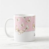 Mug Cieux Rose Pâle & Papillons (Gauche)
