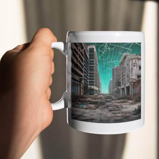 Mug Cieux teintés de sarcelle dystopiques abandonnés