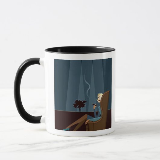Mug Cigare de tabagisme de femme d'affaires (Gauche)